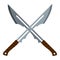 Japanese short swords icon isolated