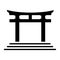 Japanese shrine icon illustration. Torii gate icon.