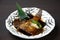 Japanese simmered flounder with green pepper