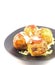 Japanese snack food, close up of Takoyaki