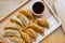 Japanese snacks of fried gyoza