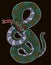 Japanese snake vector for printing on paper and for tattoo design.