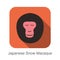 Japanese snow macaque face flat icon design, vector illustration