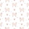Japanese spitz seamless pattern. Different poses, coat colors set