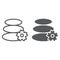 Japanese stones line and glyph icon, asian and balance, hot stones sign, vector graphics, a linear pattern on a white