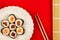 Japanese Style Maki Salmon and Tuna Sushi Rolls