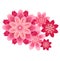 Japanese style multi-layer petal Abstract deformation pink vector sakura Blossom