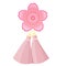 Japanese style multi-layer petal Abstract deformation pink vector sakura tassel