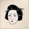 Japanese style traditional woman illustration