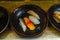 Japanese sushi sashimi Set on a ceramic plate
