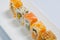 Japanese sushi seafood roll restaurant, salmon gourmet