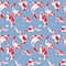 Japanese Swimming Carp Fish Vector Seamless Pattern