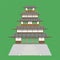 Japanese temple tower wood brown color vector illustration eps10