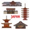 Japanese temples, pagoda shrines, Japan buildings