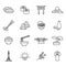 Japanese thin line icon set. Outline icons. Vector.