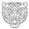 Japanese tiger head tattoo design vector for sticker.