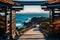 Japanese Tori Gates Leading To Oceanside Beautiful