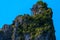 Japanese Torii Gate and Rope on Sea Stack