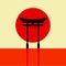 Japanese Torii gate. Symbol of Japan, shintoism religion. Red wooden sacred tori arch. Ancient entrance, Eastern heritage and