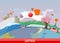 Japanese Tourist Attractions Flat Vector Concept