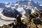 Japanese tourists on Gornergrad in the Swiss Alps