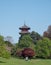 Japanese Tower or Pagoda in the grounds of the Castle of Laeken, Brussels, the home of the Belgian royal family.