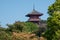 Japanese Tower or Pagoda in the grounds of the Castle of Laeken, Brussels, the home of the Belgian royal family.