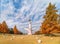 The Japanese Tower of the Sun created by Taro Okamoto for Expo \\\'70 in autumn season.