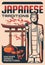 Japanese tradition vector retro poster Japan trip