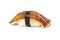 Japanese traditional cuisine. Unagi sushi on a white background. asianfood