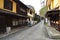 Japanese traditional urban space. Street scape.