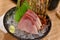 Japanese traditionally food, Delicious fresh otoro tuna fish sashimi seafood.