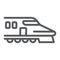 Japanese train line icon, asian and railroad, bullet train sign, vector graphics, a linear pattern on a white background