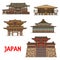 Japanese travel landmarks with religion buildings