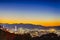 Japanese Traveling. Marvelous Sunset at Blue Hour Over Religious Kyoto City in Japan