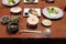 Japanese typical dishes were served in a traditional inn in Amanohashidate (Japan)