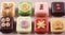 Japanese wagashi confections come in a variety of shapes and colors.