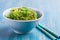 Japanese wakame salad with sesam seeds. Healthy seaweed salad