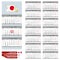 Japanese Wall calendar planner template for 2023 year. Japanese and English language