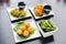 Japanese wantons, edamame and shrimp dumplings