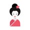 Japanese woman folk art maiden character vector.