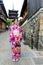 Japanese woman with kimono visit yasaka pagoda