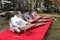 Japanese women playing the traditional koto