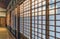 Japanese wooden frame and rice paper wall