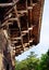 Japanese wooden temple gate eaves