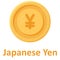 Japanese Yen Coin Isolated Vector icon which can easily modify or edit