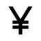 Japanese yen currency symbol. Black Japan yen sign