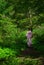 Japanese young woman in spring forest