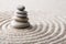 Japanese zen garden meditation stone for concentration and relaxation sand and rock for harmony and balance in pure simplicity