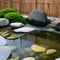 Japanese Zen Garden: A serene outdoor patio with a traditional rock garden, bamboo fencing, and a peaceful koi pond3, Generative